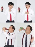 유재석, 정준하 코카-콜라 화보 촬영장에서 각자의 매력 살린 2인 2색 콜라 먹방 공개